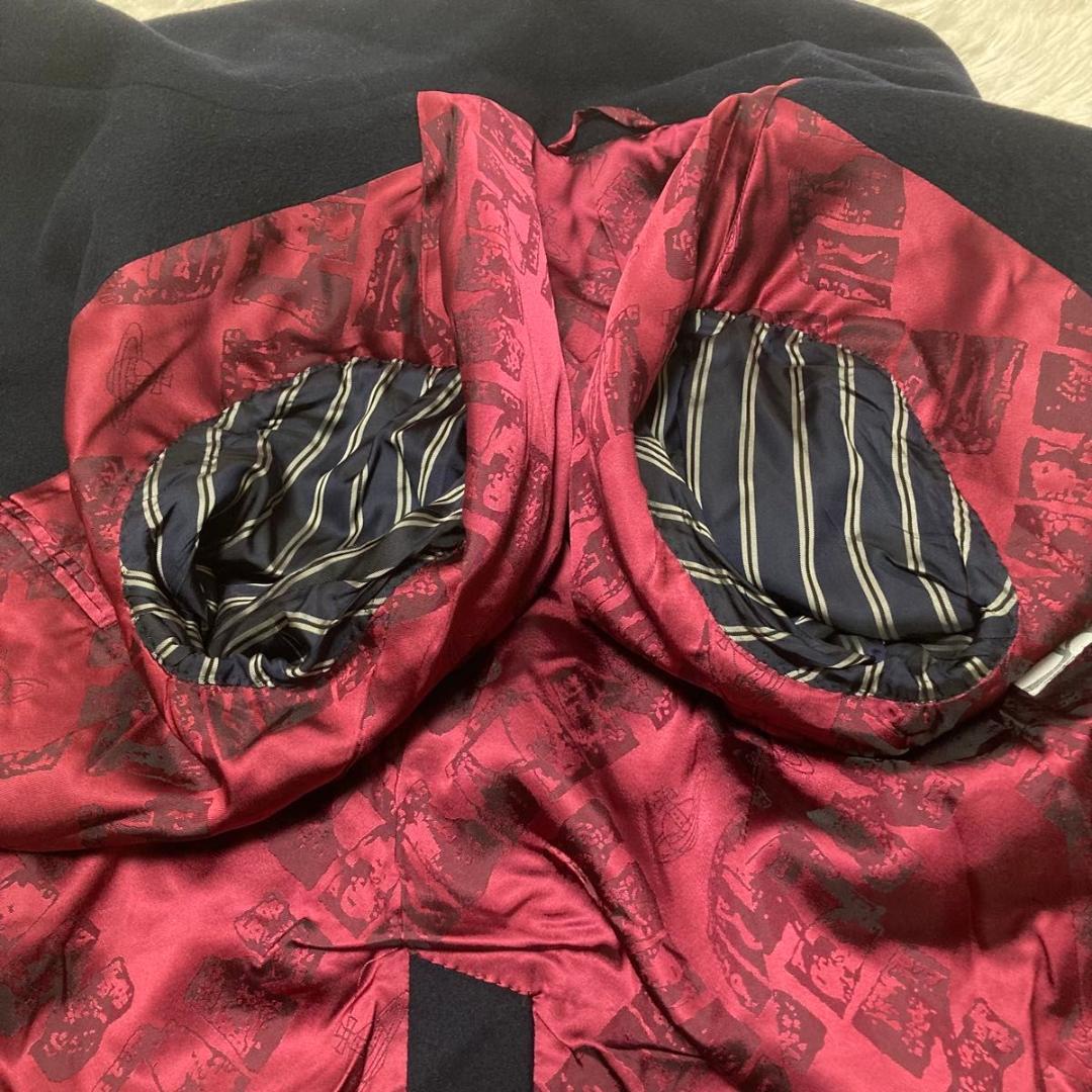 希少 Lサイズ ヴィヴィアンウエストウッドマン コート 変形 ウール ネイビー