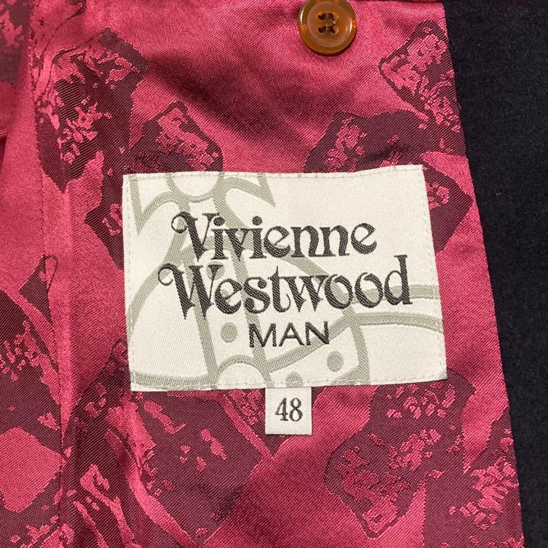 希少 Lサイズ ヴィヴィアンウエストウッドマン コート 変形 ウール ネイビー