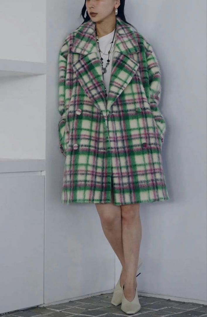 ジャケット・アウター ADORABLE SHAGGY CHECK COAT