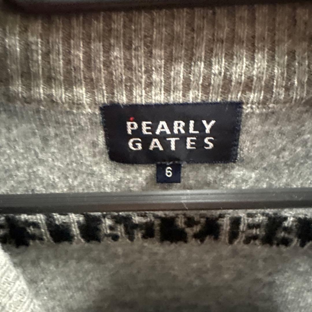 パーリーゲイツ グレー ハーフジップ カシミヤ入り　セーター