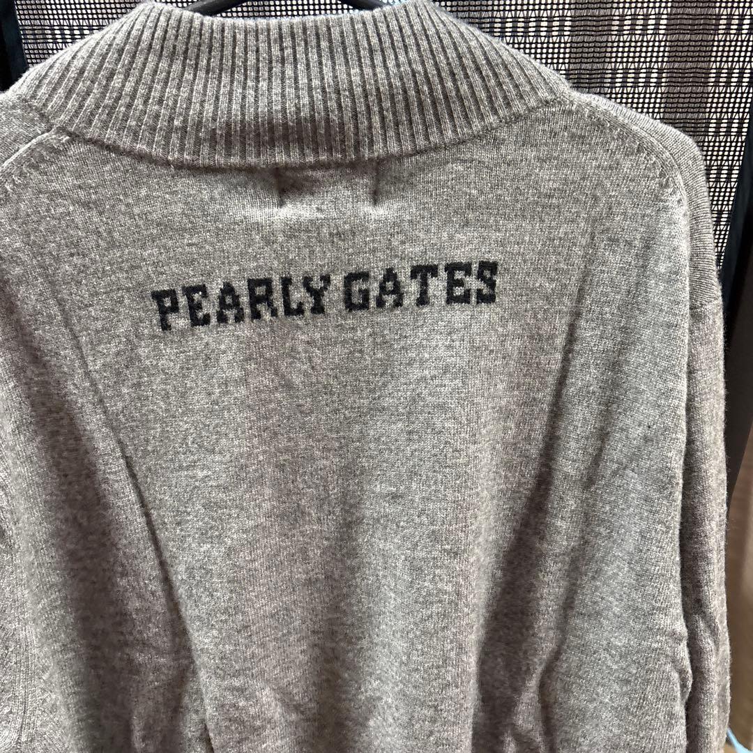 パーリーゲイツ グレー ハーフジップ カシミヤ入り　セーター
