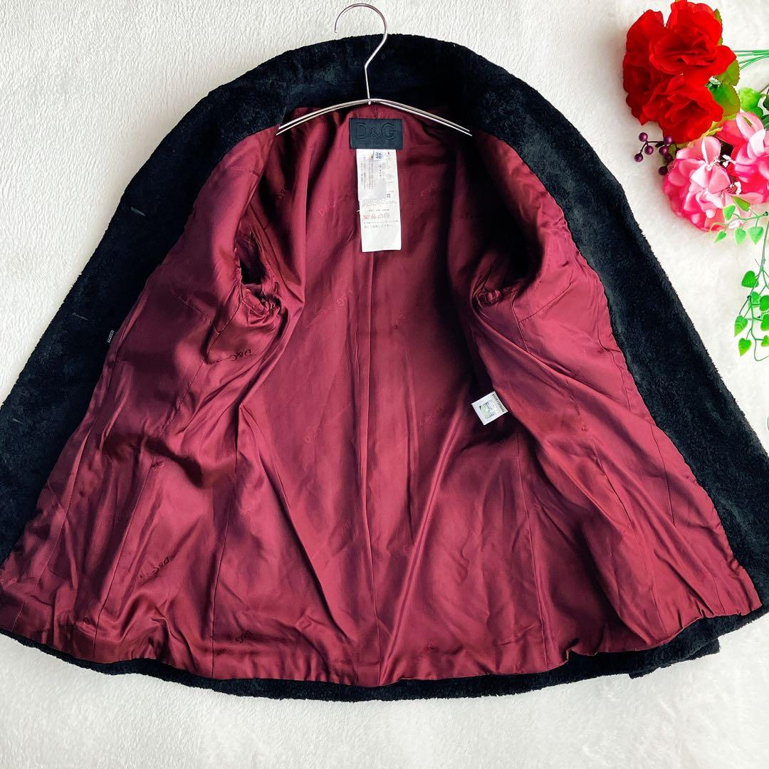 D&Gドルチェアンドガッバーナ★ボアフリース テーラードジャケット シャドウロゴ