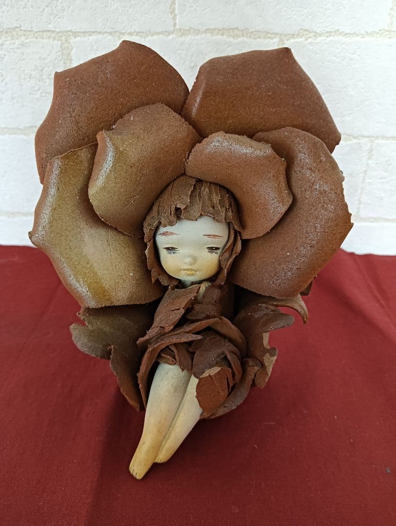 良品! 竹内祥子 陶人形 森の精リーベ 森の妖精 doll 花の妖精 作家物