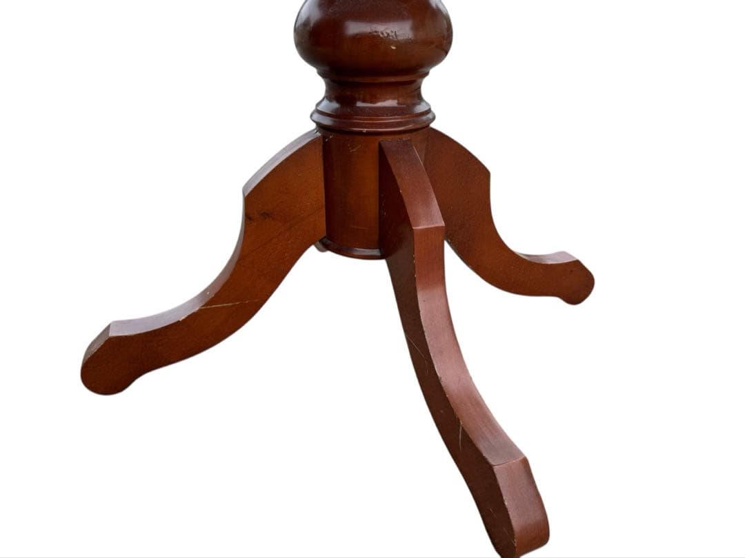 高級 イタリアアンティーク家具 象嵌細工 ダイニングテーブル80cm猫脚