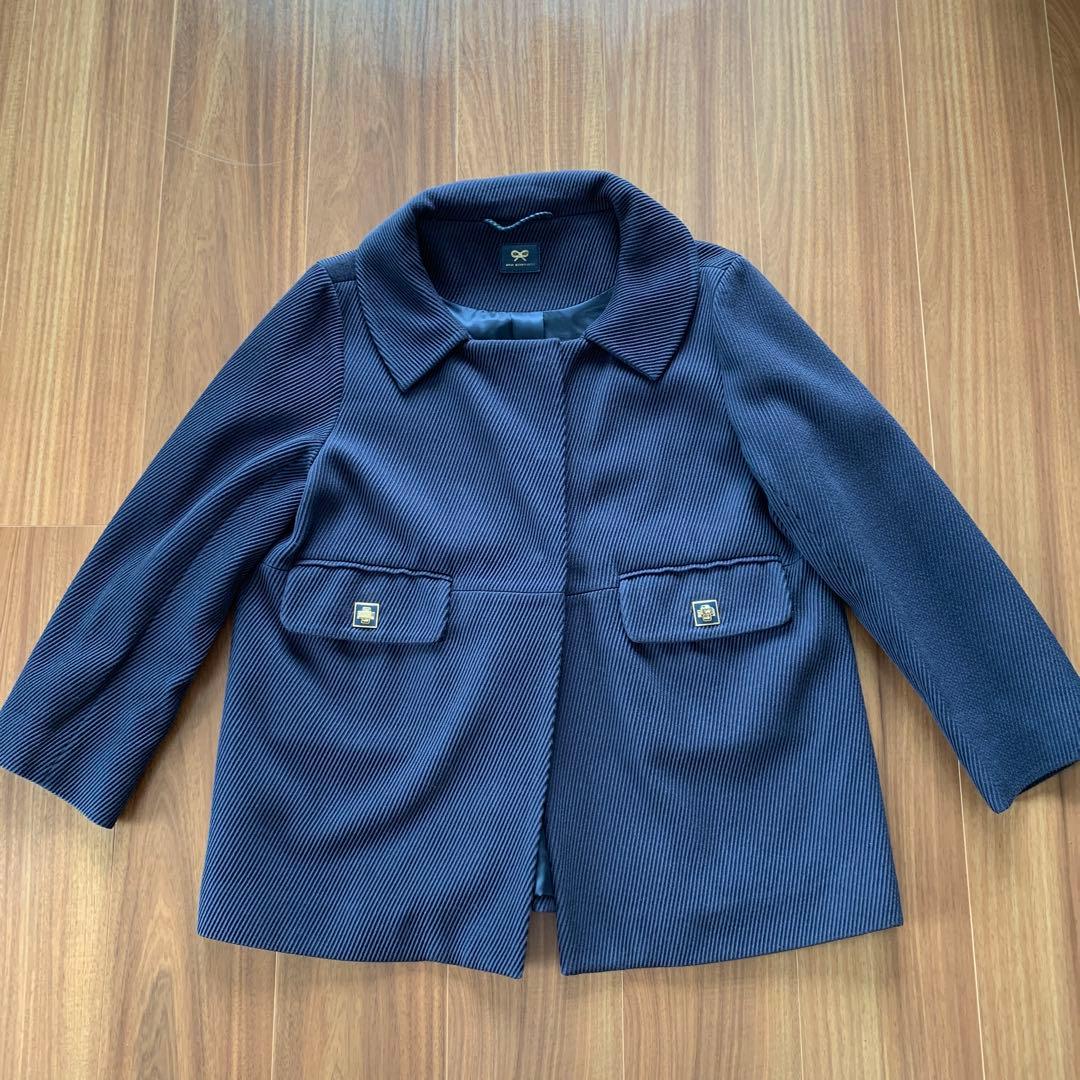 アニヤハインドマーチ　ショート丈コート　ネイビー　綿