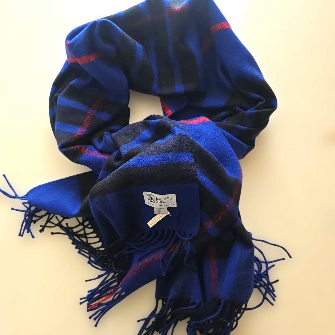 Johnstons 大判 ストール Burn of Tynet Blue