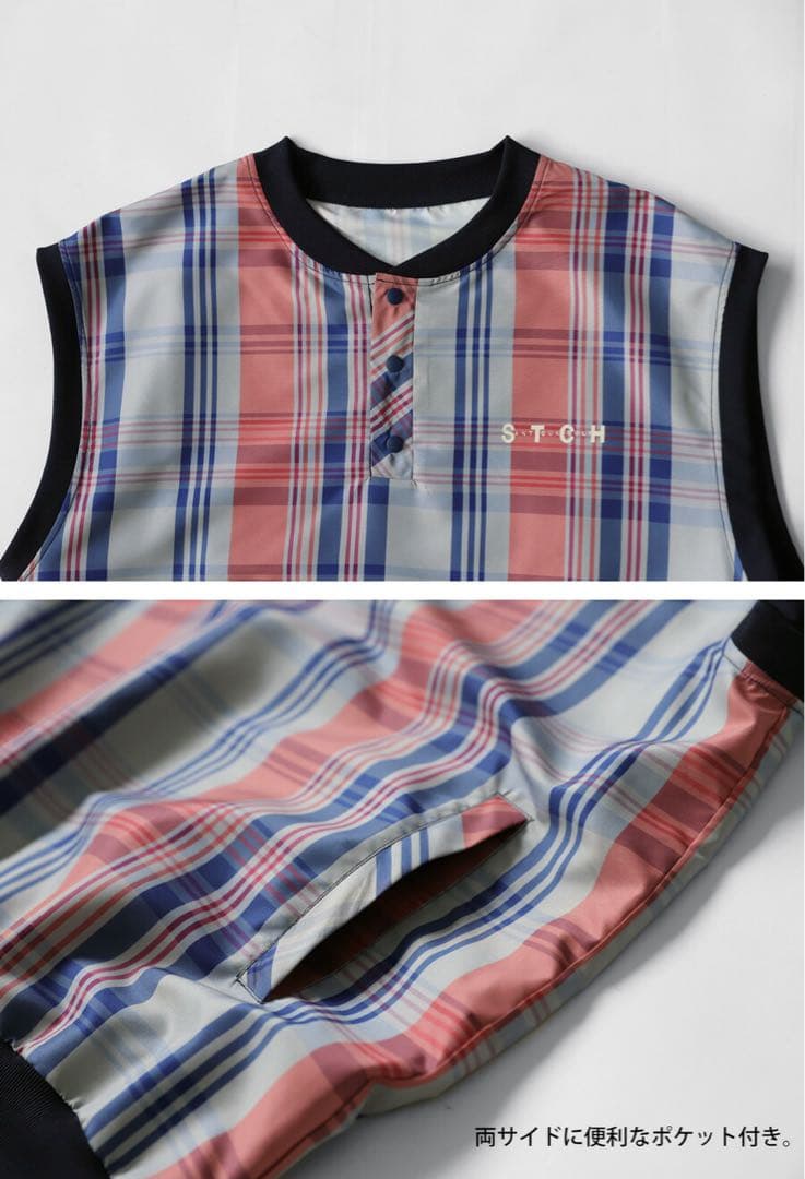 antiqua golf STCH チェック ベスト★ユニセックス★
