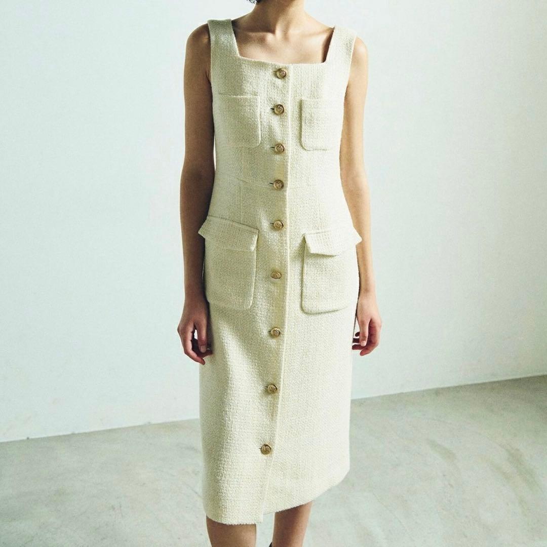 Grace Class ラメツイードワンピース キナリ 38