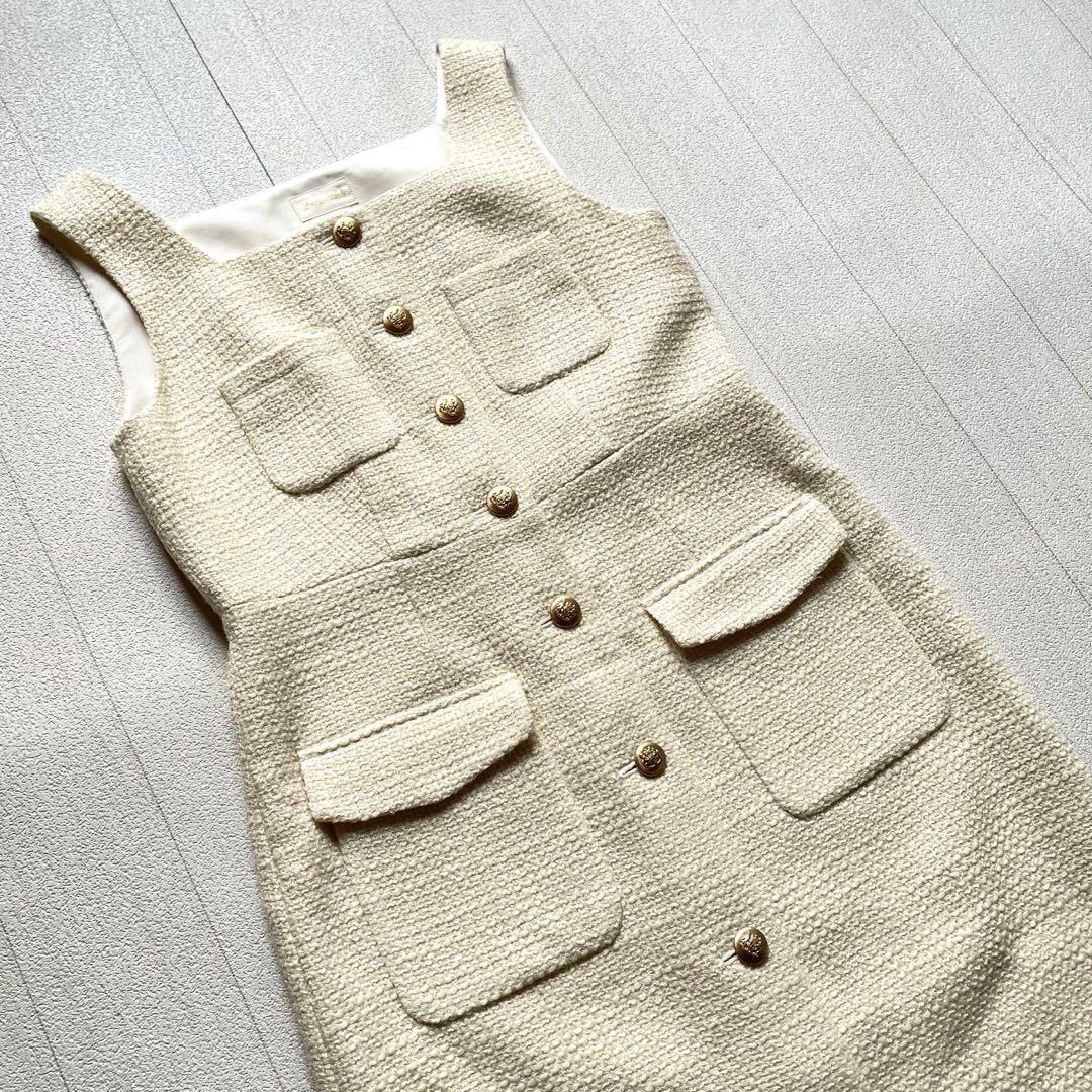 Grace Class ラメツイードワンピース キナリ 38