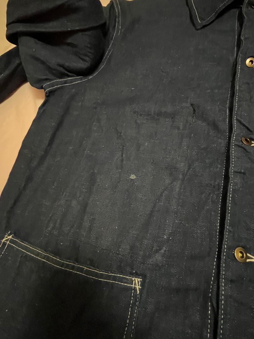 レア　ビンテージ カバーオール ピンロックアルミジップ 濃紺