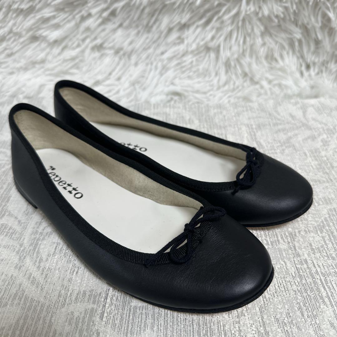 うーやん 【美品】Repetto ブラック バレエシューズ　36 23cm