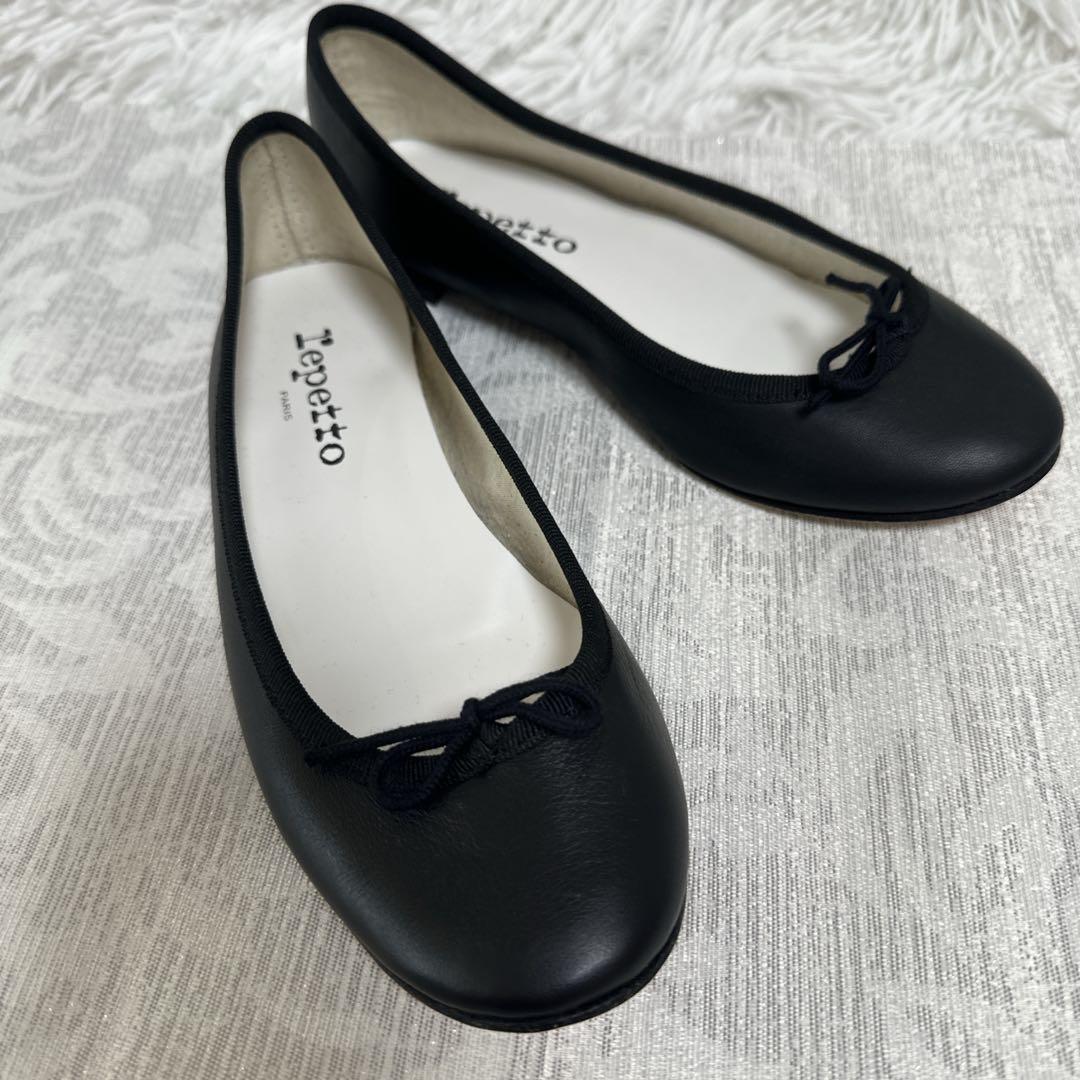 うーやん 【美品】Repetto ブラック バレエシューズ　36 23cm