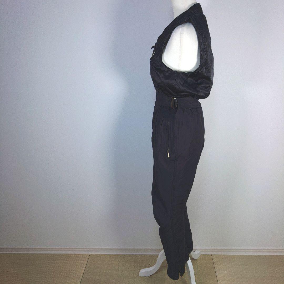 昭和レトロ　レディース　Mサイズ　スキーウェア　ブラウン　ブラック　つなぎ