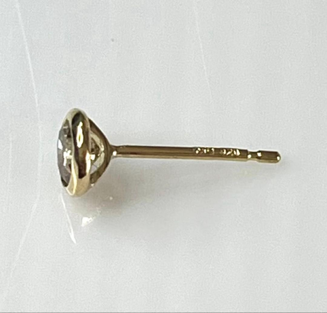 K18天然ダイヤモンドフクリンピアス 計0.4ct ブラウン系