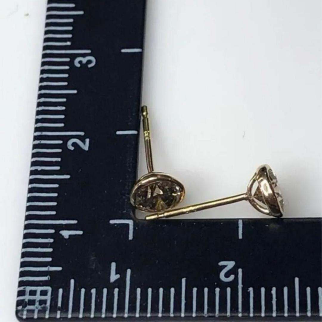 K18天然ダイヤモンドフクリンピアス 計0.4ct ブラウン系