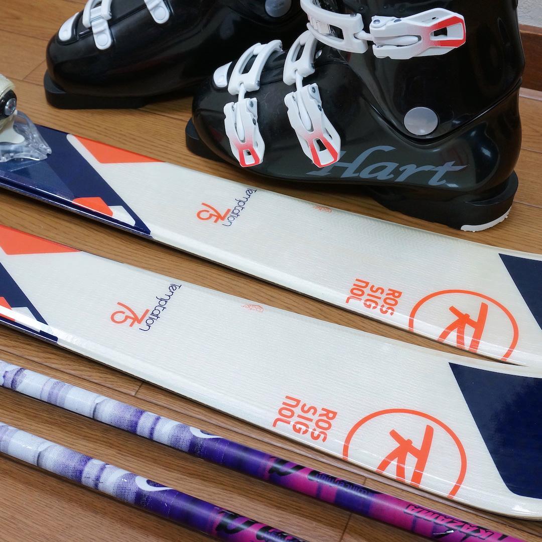 メンテ済 144cm 靴25.5cm ROSSIGNOL レディーススキーセット