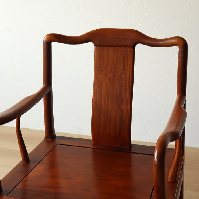 アンティーク 唐木 花梨 無垢材 肘付イス 古家具 アームチェア 木製