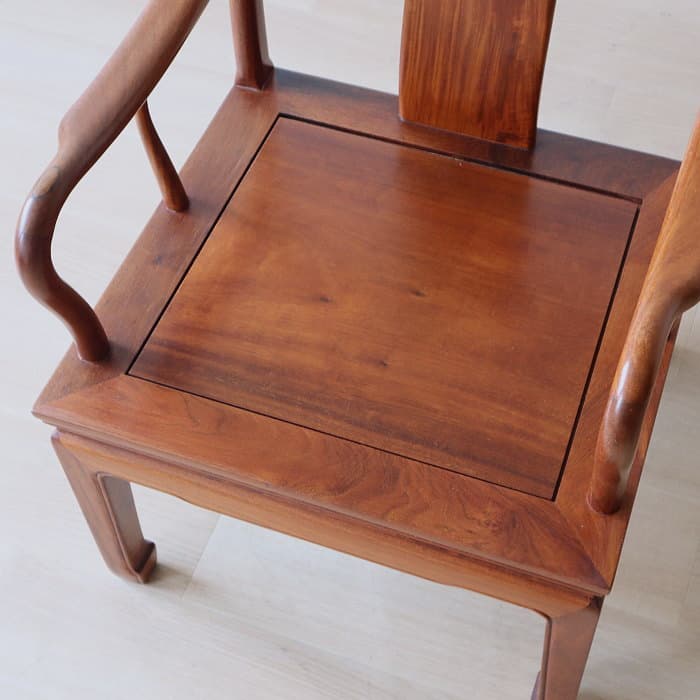 アンティーク 唐木 花梨 無垢材 肘付イス 古家具 アームチェア 木製