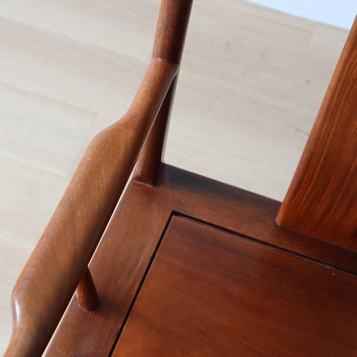 アンティーク 唐木 花梨 無垢材 肘付イス 古家具 アームチェア 木製