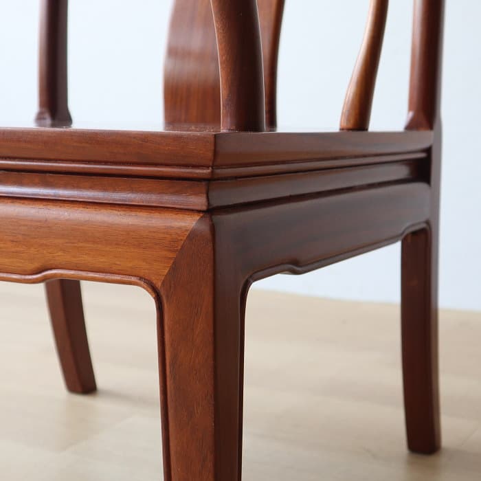 アンティーク 唐木 花梨 無垢材 肘付イス 古家具 アームチェア 木製