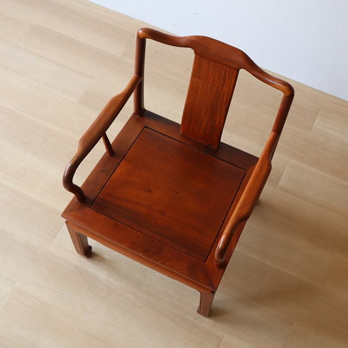 アンティーク 唐木 花梨 無垢材 肘付イス 古家具 アームチェア 木製