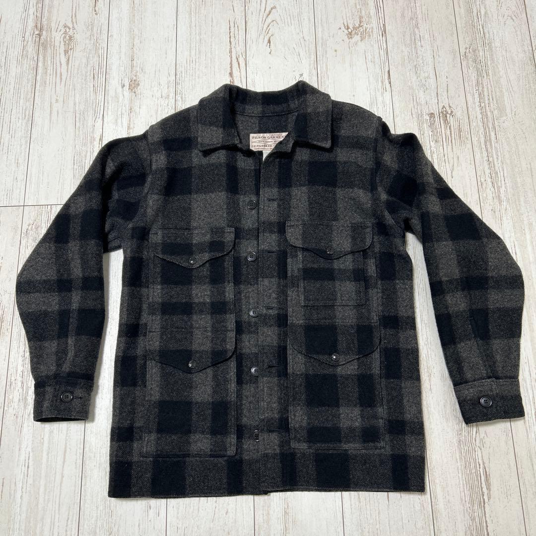 美品　FILSON シングルマッキーノクルーザー 黒灰　サイズ38