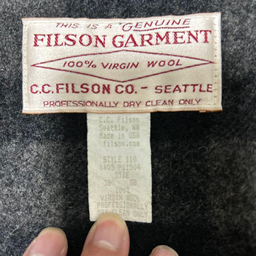 美品　FILSON シングルマッキーノクルーザー 黒灰　サイズ38