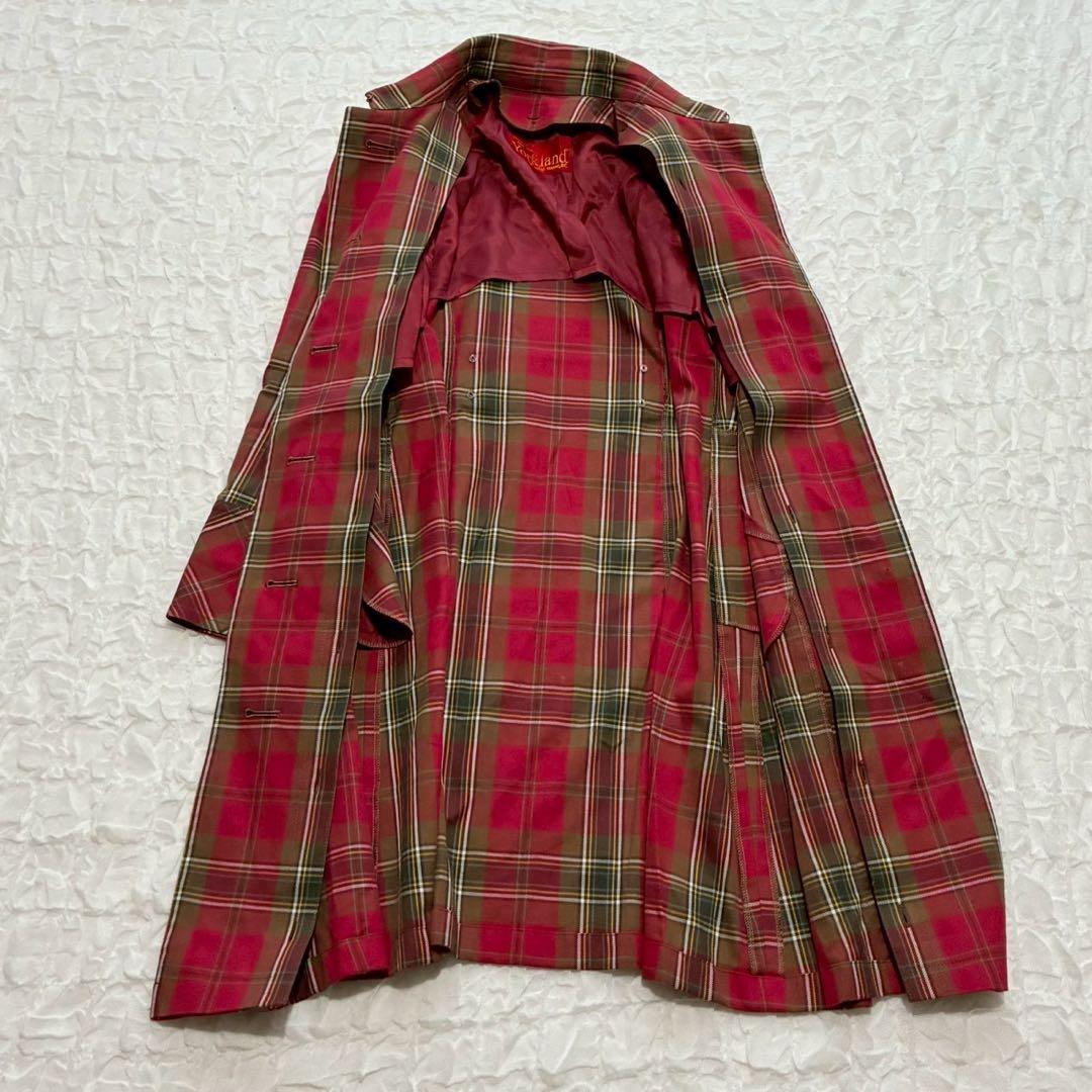 ヨークランド タータンチェック柄 ロングコート 9AR ライナー 2way