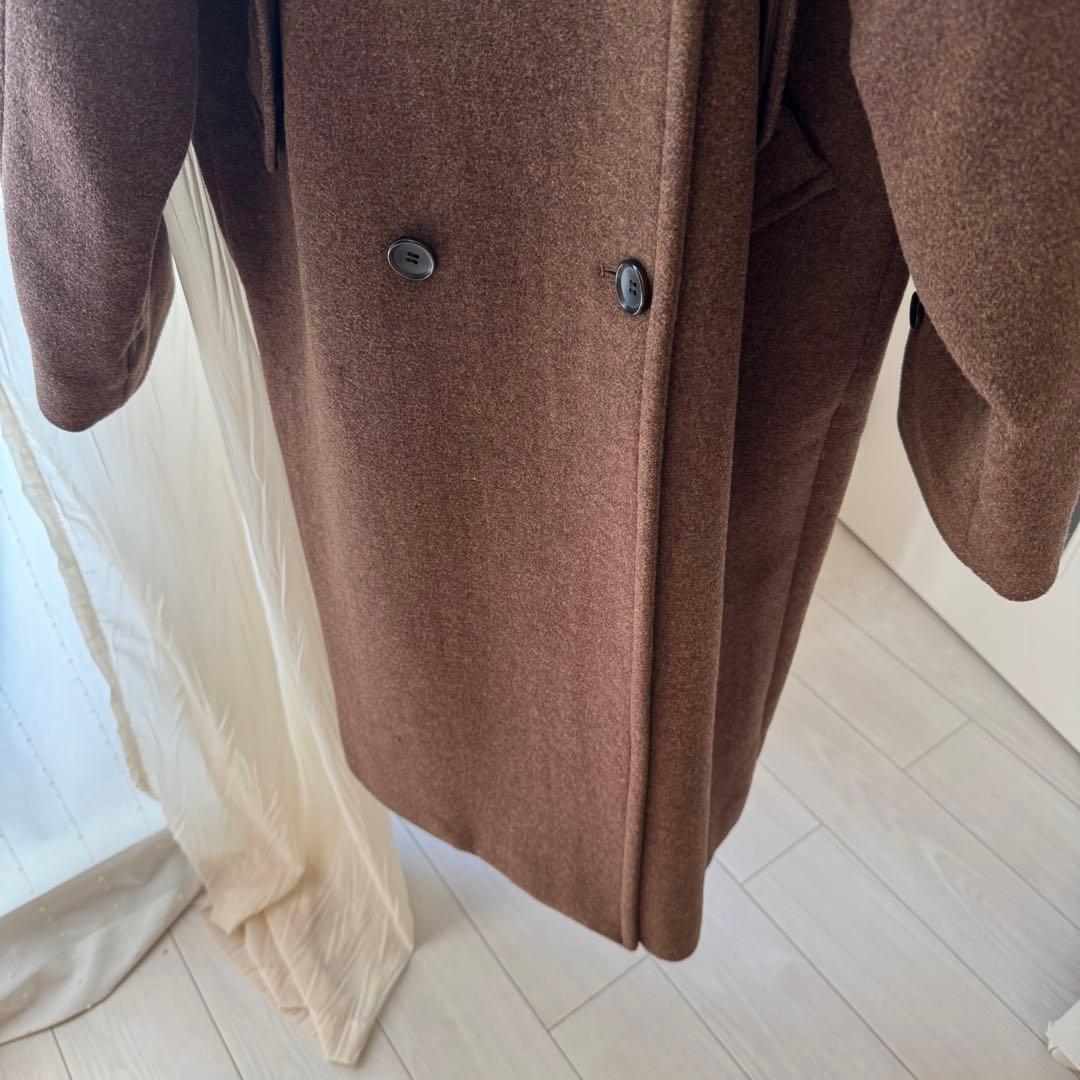 Ray BEAMS スタンドカラー ダブル ロングコート