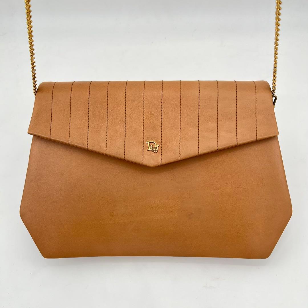 クリスチャンディオール ショルダーバッグ 斜めがけ ロゴ金具 キルティング 本革