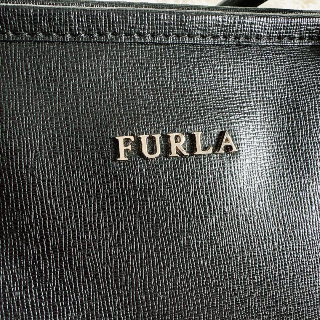 【美品】A4サイズ収納可 FURLA フルラ トートバッグ ブラック