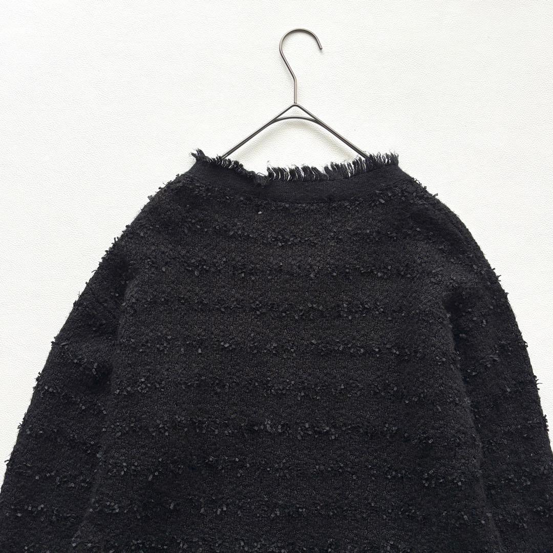 02311 Whim Gazette ツイード　ノーカラージャケット　金ボタン