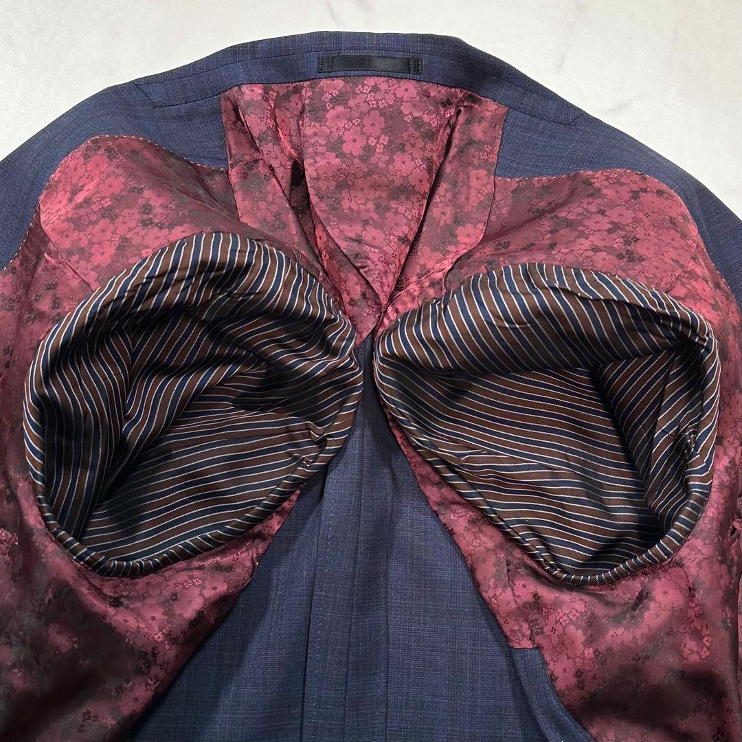 極美品 L相当◎ONLY スリーピーススーツ REDA 裏地総柄 ボルドー 紺