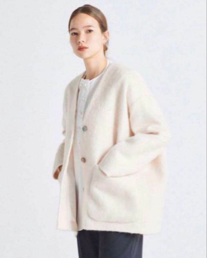 yori ウールモヘアシャギージャケット ベビーピンク 新品