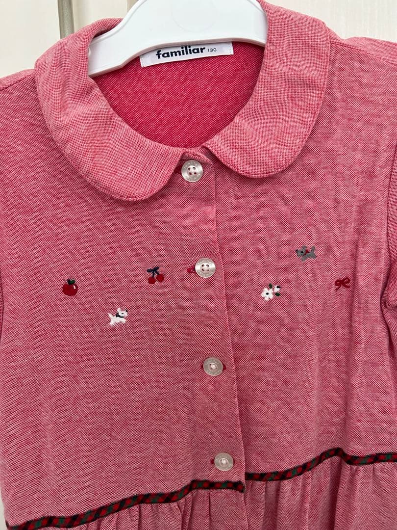 familiar赤い半袖ワンピース 100cm