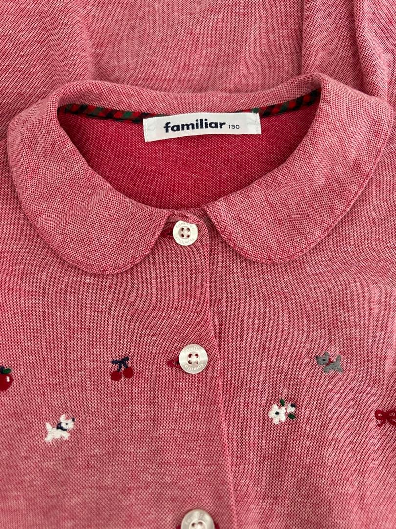 familiar赤い半袖ワンピース 100cm