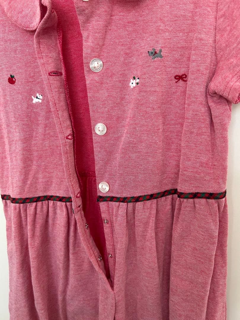 familiar赤い半袖ワンピース 100cm