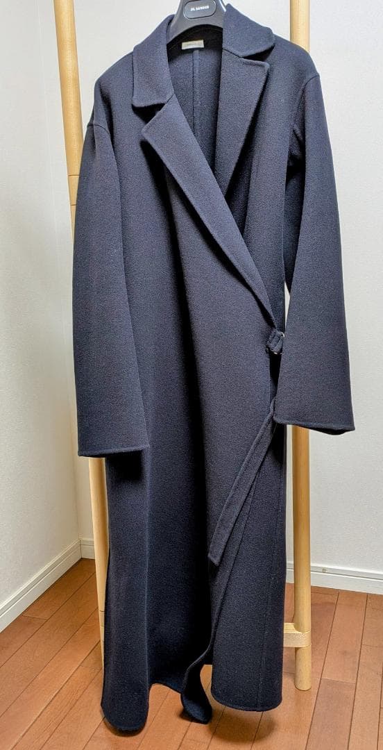 Jil Sander ウール ダブルフェイス ロングコート ネイビー サイズ34