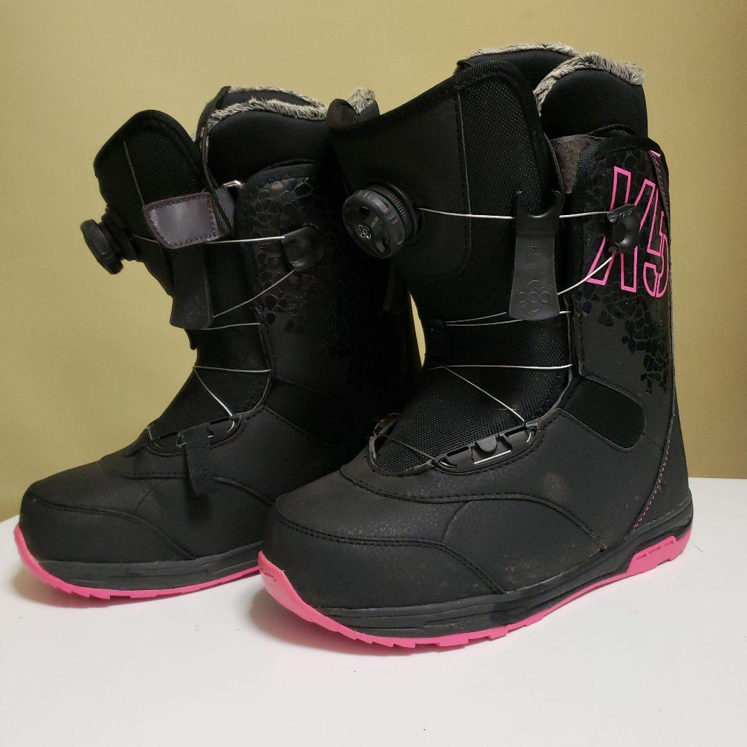 スノーボードブーツ 黒/ピンク 150cmケーブル