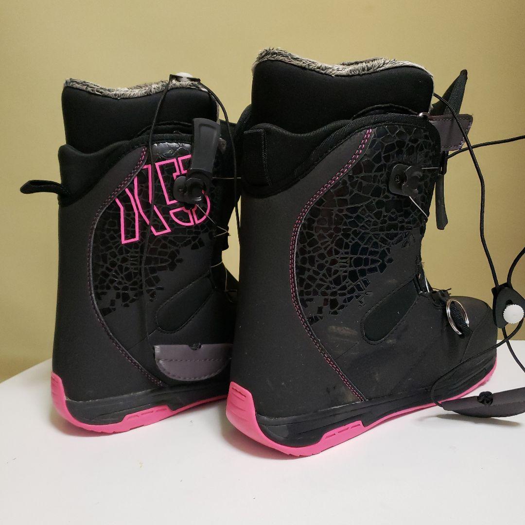スノーボードブーツ 黒/ピンク 150cmケーブル
