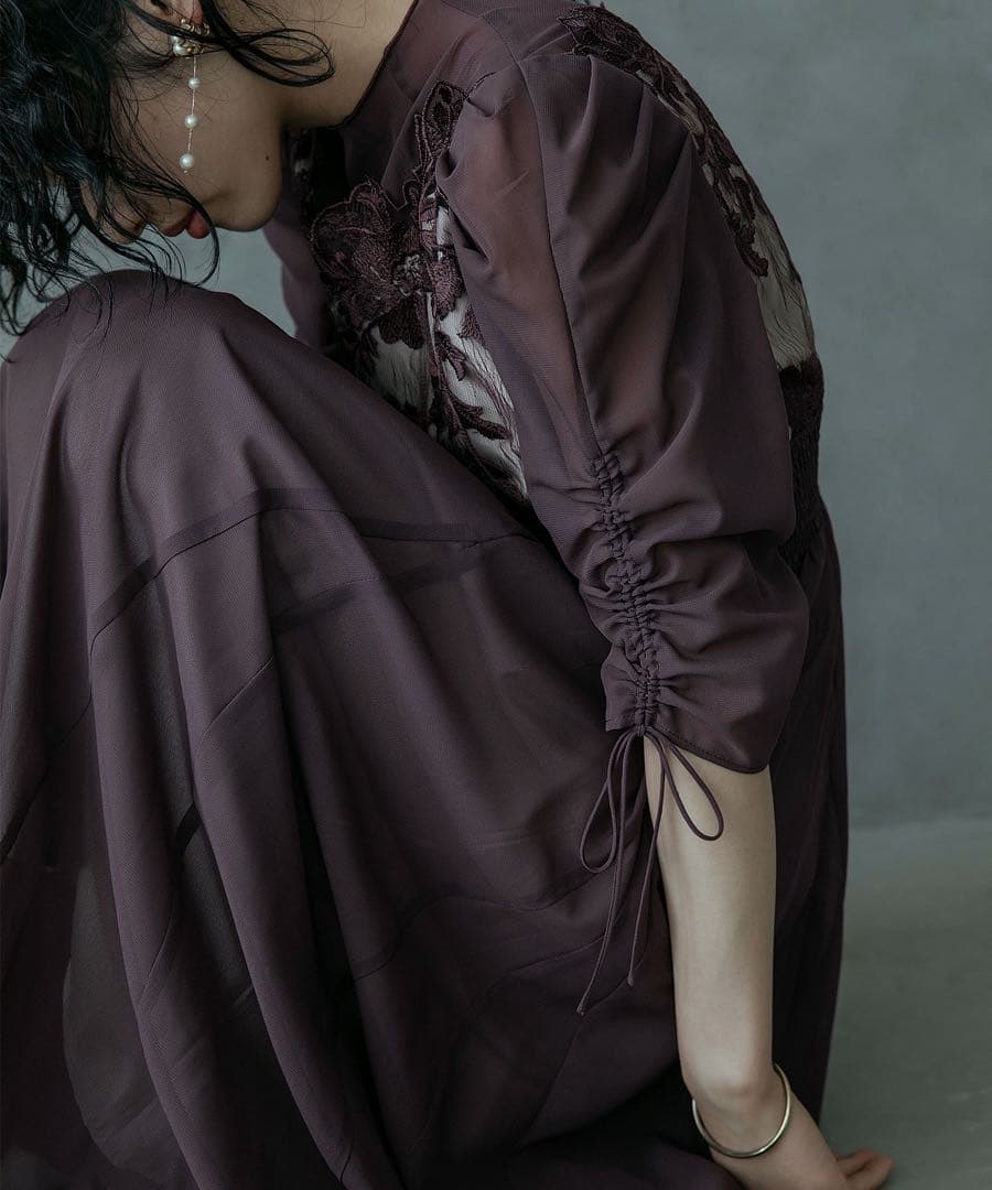 キ★新品★ドリードール　フラワーレース×オーガンジーパーティードレス