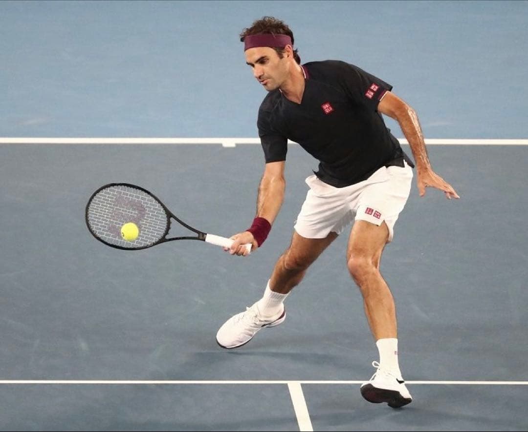 【新品レア】フェデラー ユニクロ上下セットテニスウェア サイズM 紺