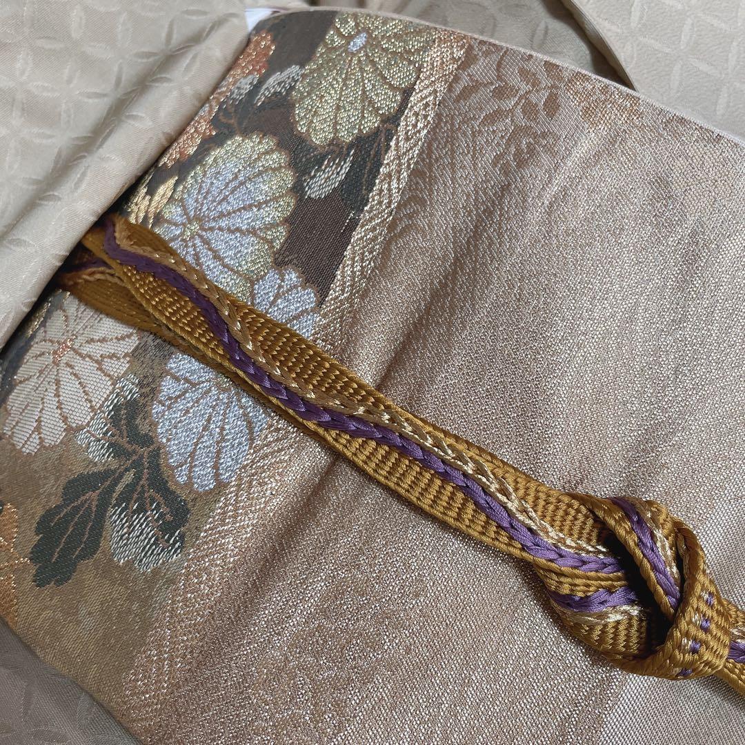 訪問着　フルセット　熨斗　そよ風　手刺繍　地紋　七宝　着物　I8