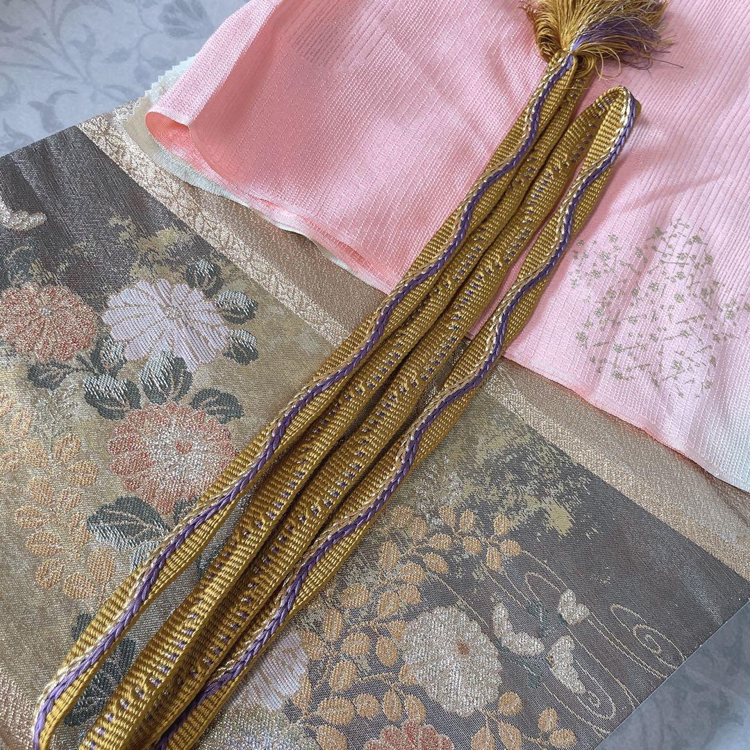 訪問着　フルセット　熨斗　そよ風　手刺繍　地紋　七宝　着物　I8