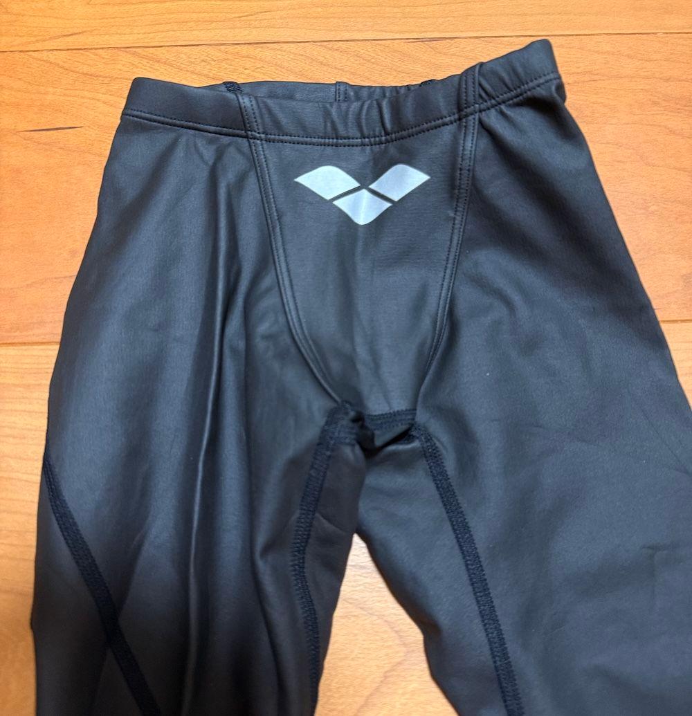 【美品】arena アクアフォース ゼロプラス ロングスパッツ ラバー ブラック