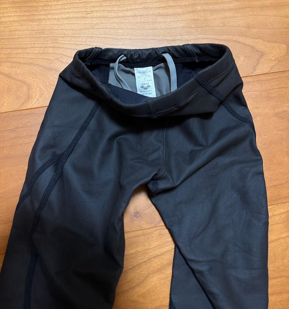 【美品】arena アクアフォース ゼロプラス ロングスパッツ ラバー ブラック