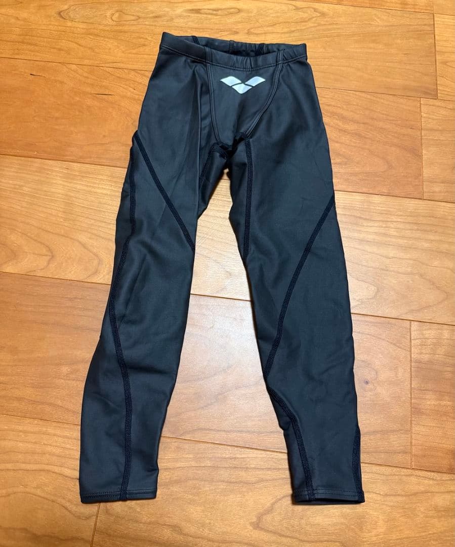 【美品】arena アクアフォース ゼロプラス ロングスパッツ ラバー ブラック