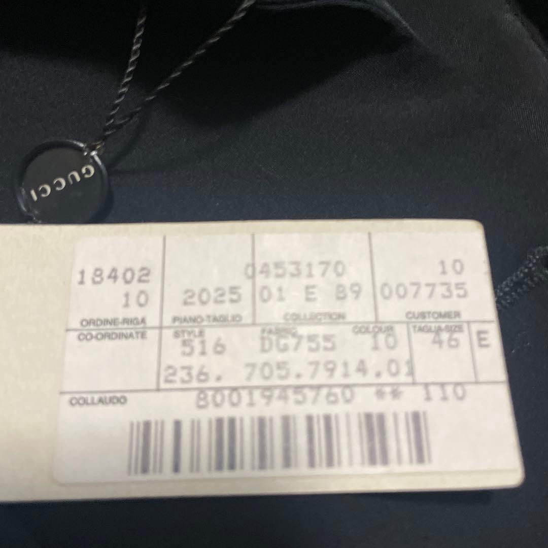 GUCCI テーラードジャケット ブラック 46サイズ　タグ付き　Lサイズ