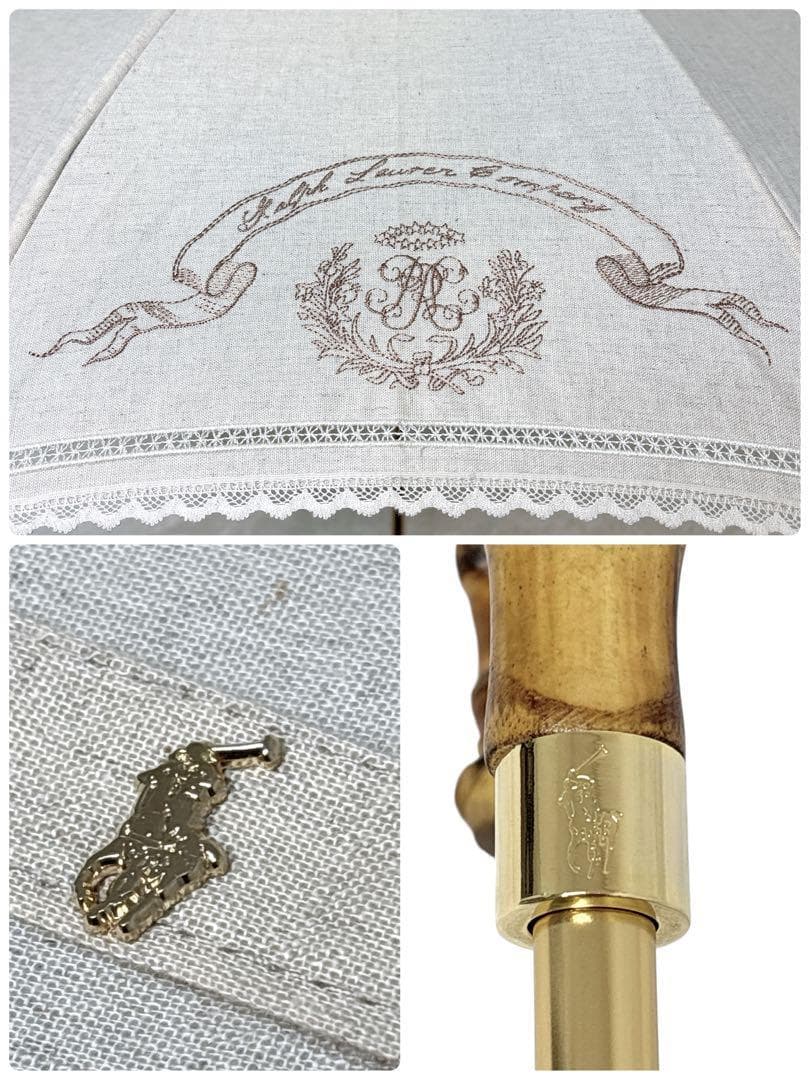 希少✨POLO RALPH LAUREN ホースロゴ　バンブー　フリル付　長傘