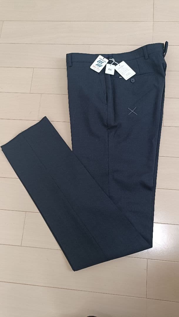 【新品・未使用】洋服の青山　PERSON'S ネイビースーツ無地　春夏用【A6】